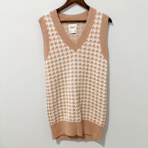 Abercrombie & Fitch Sweater Vest Dress Womens XS V-Neck Houndstooth Sleeveless